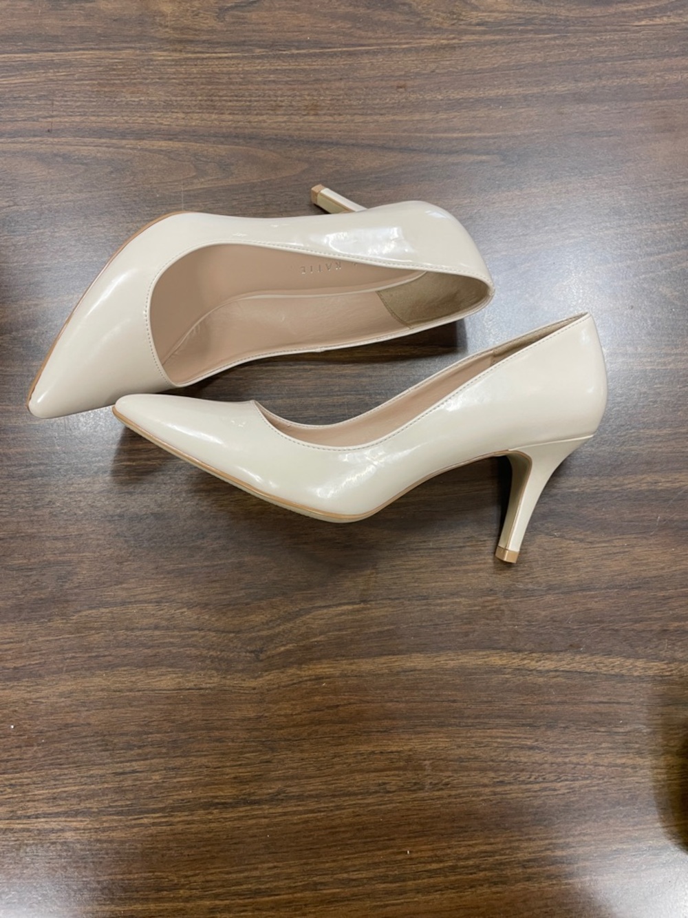 Kelly & Katie Patent Pointed-Toe Pumps in Cream - Picture 5 of 6